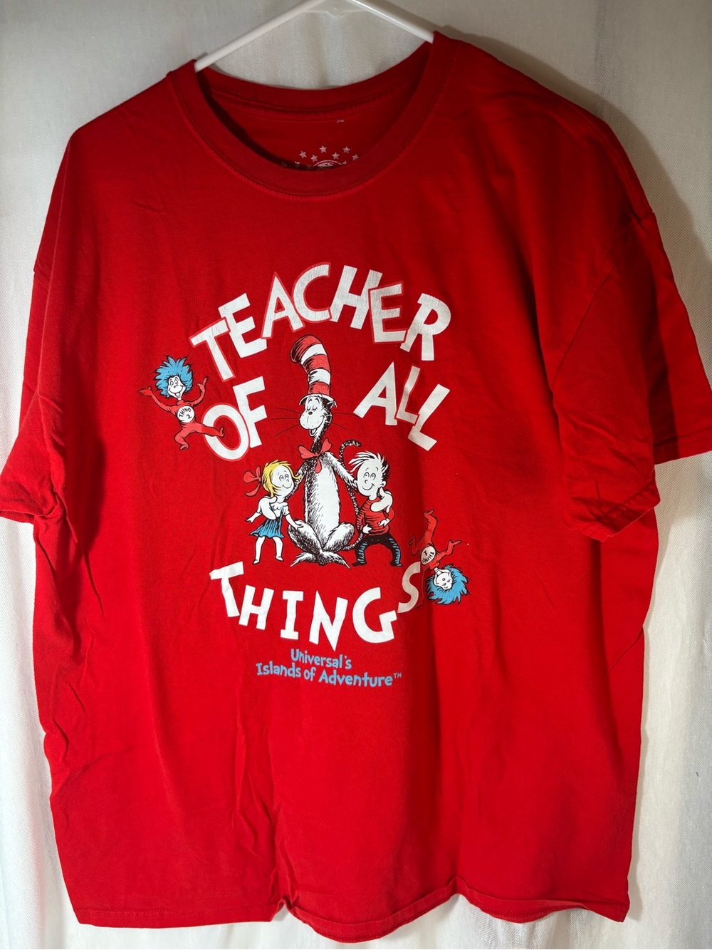 Universal Red Dr. Seuss "Teacher of All Things" Kids Tee